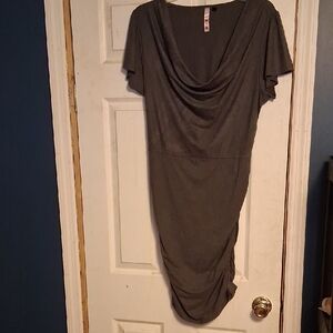 Elegant Gray Draped Dress